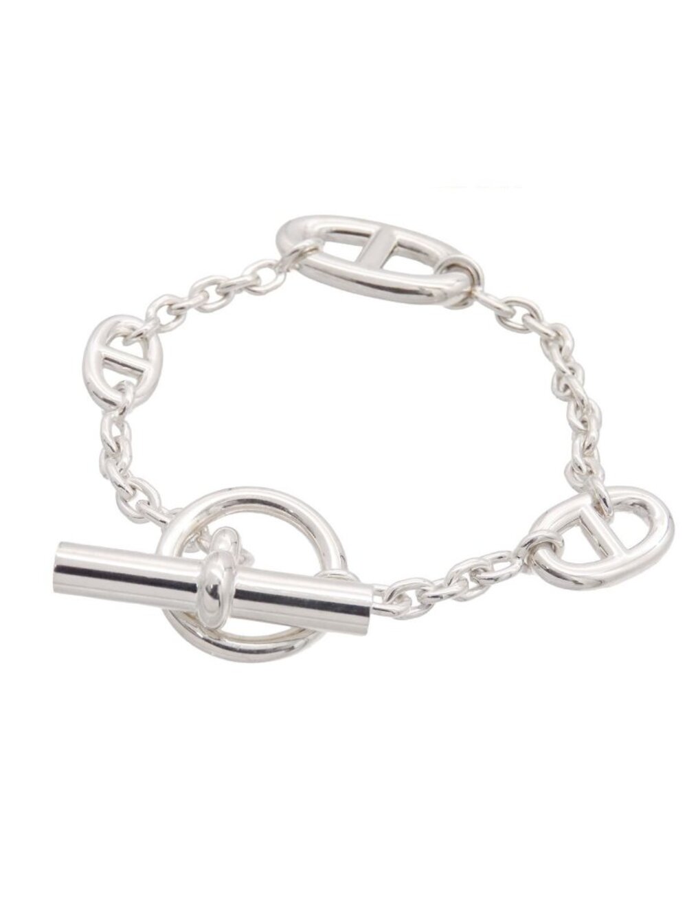 Hermes Chaine D'ancre Farandole Silver ST Bracelet